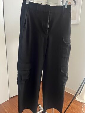 Aritzia Black Cargo Trousers with Flap Pockets